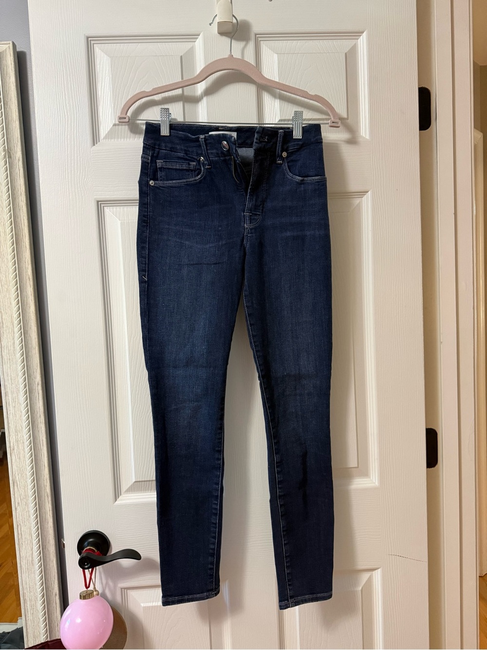 Good American Dark Blue High-Rise Skinny Jeans